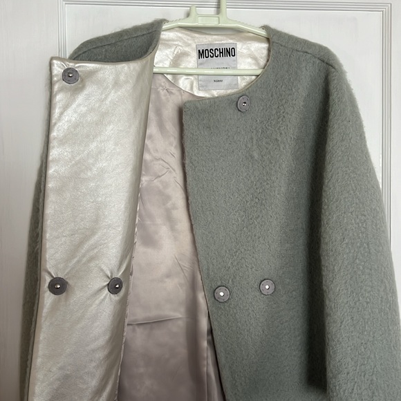 Moschino wool coat/ grey blue/ size S - Picture 3 of 5